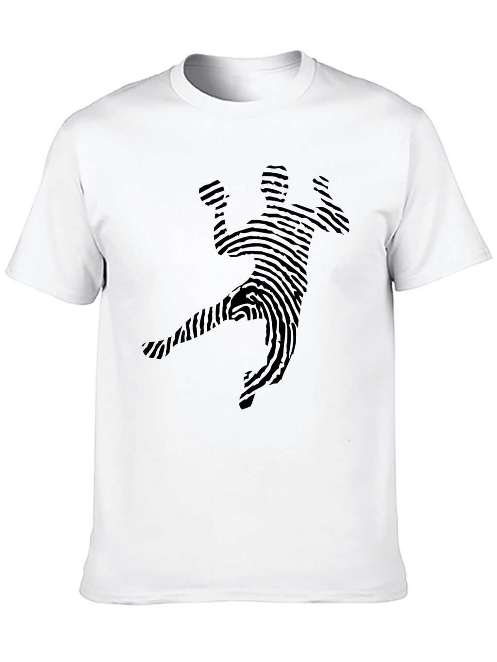 Fingerprint Handball Player Black T-Shirt