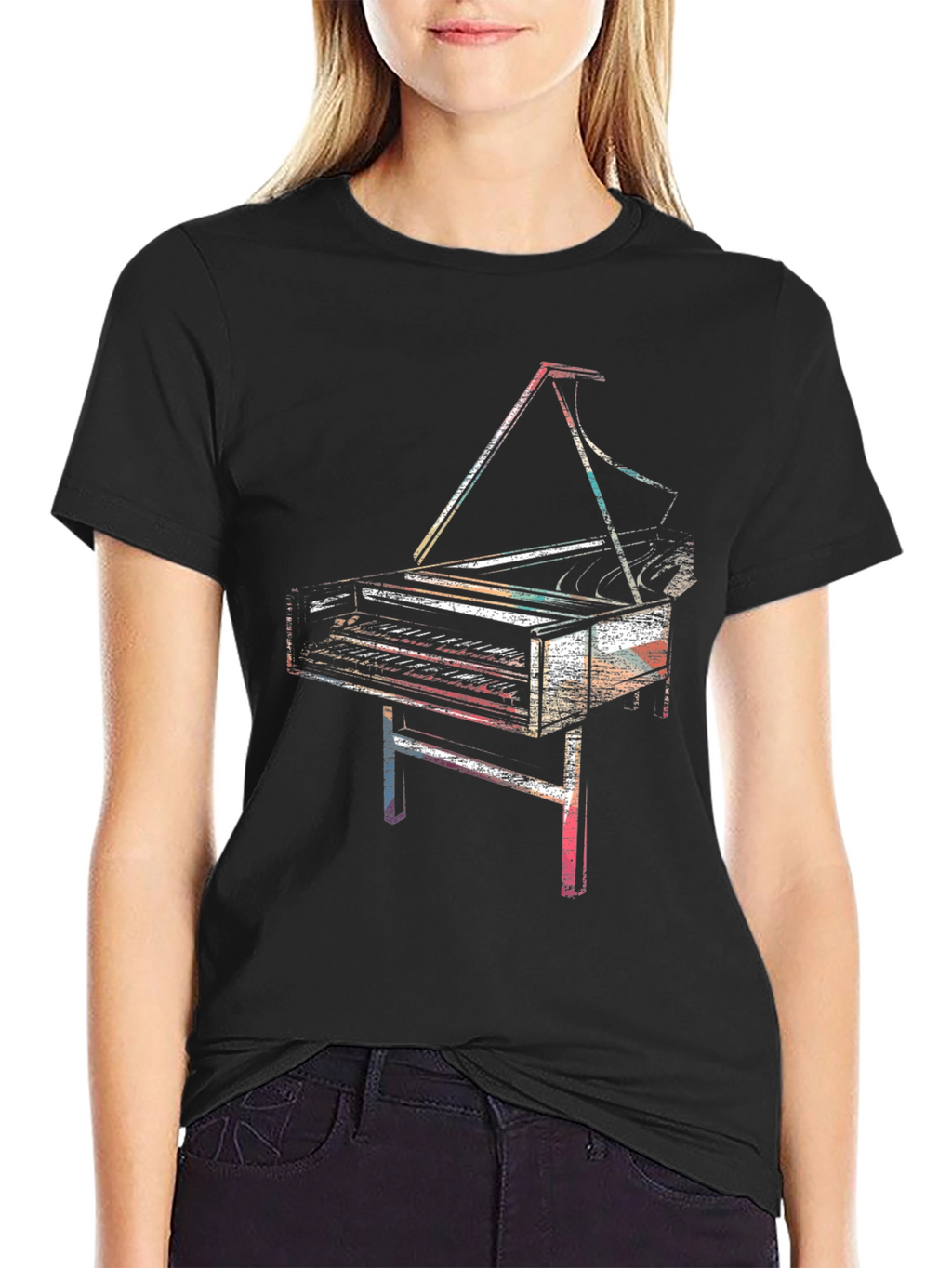 Piano Graphic Tee - Retro Music Lover T-Shirt