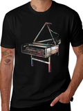 Piano Graphic Tee - Retro Music Lover T-Shirt