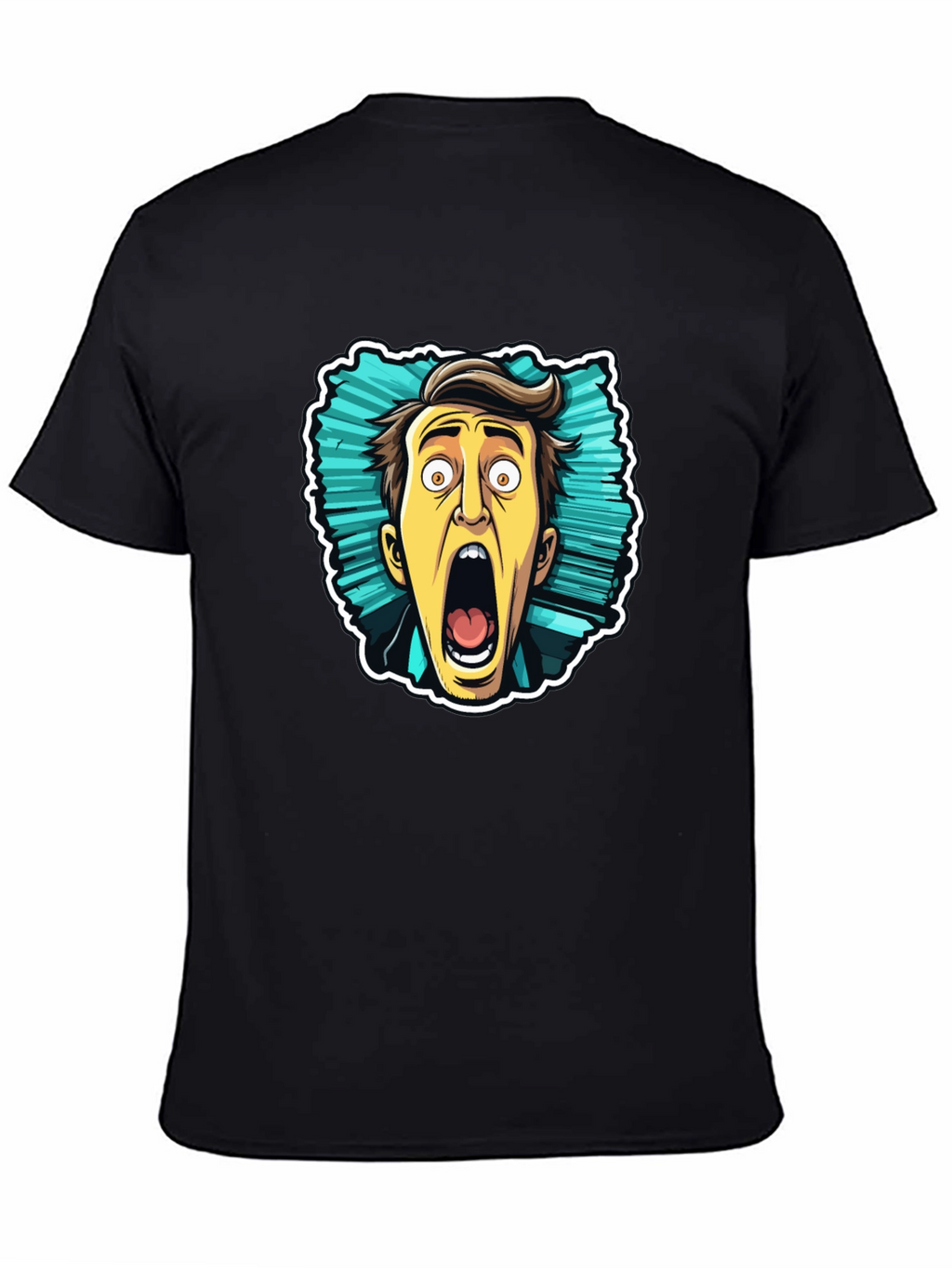 Cartoon Screaming Face Graphic Tee
