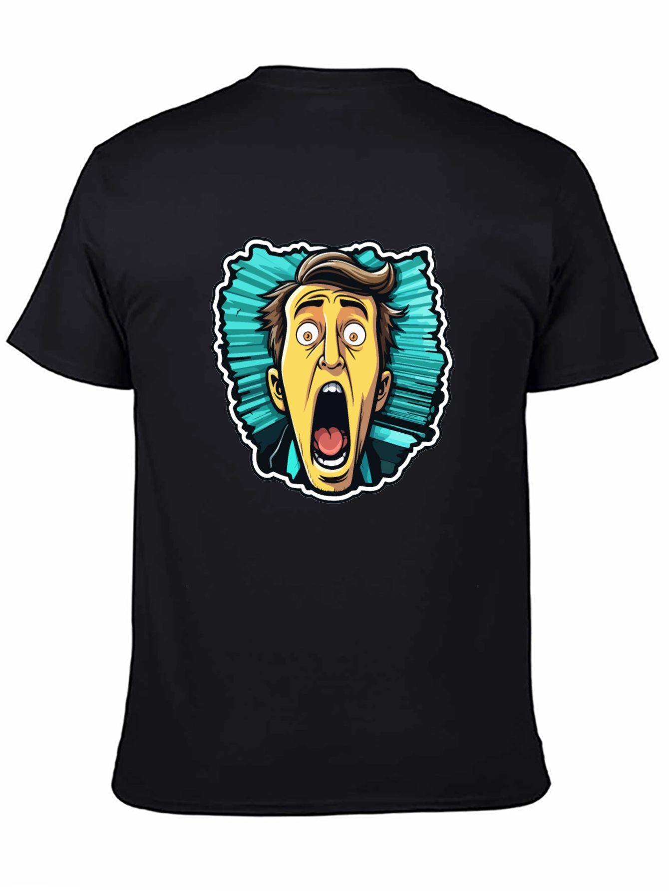 Cartoon Screaming Face Graphic Tee