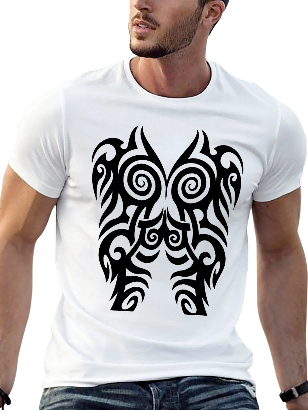 Tribal Tattoo Graphic Black T-Shirt