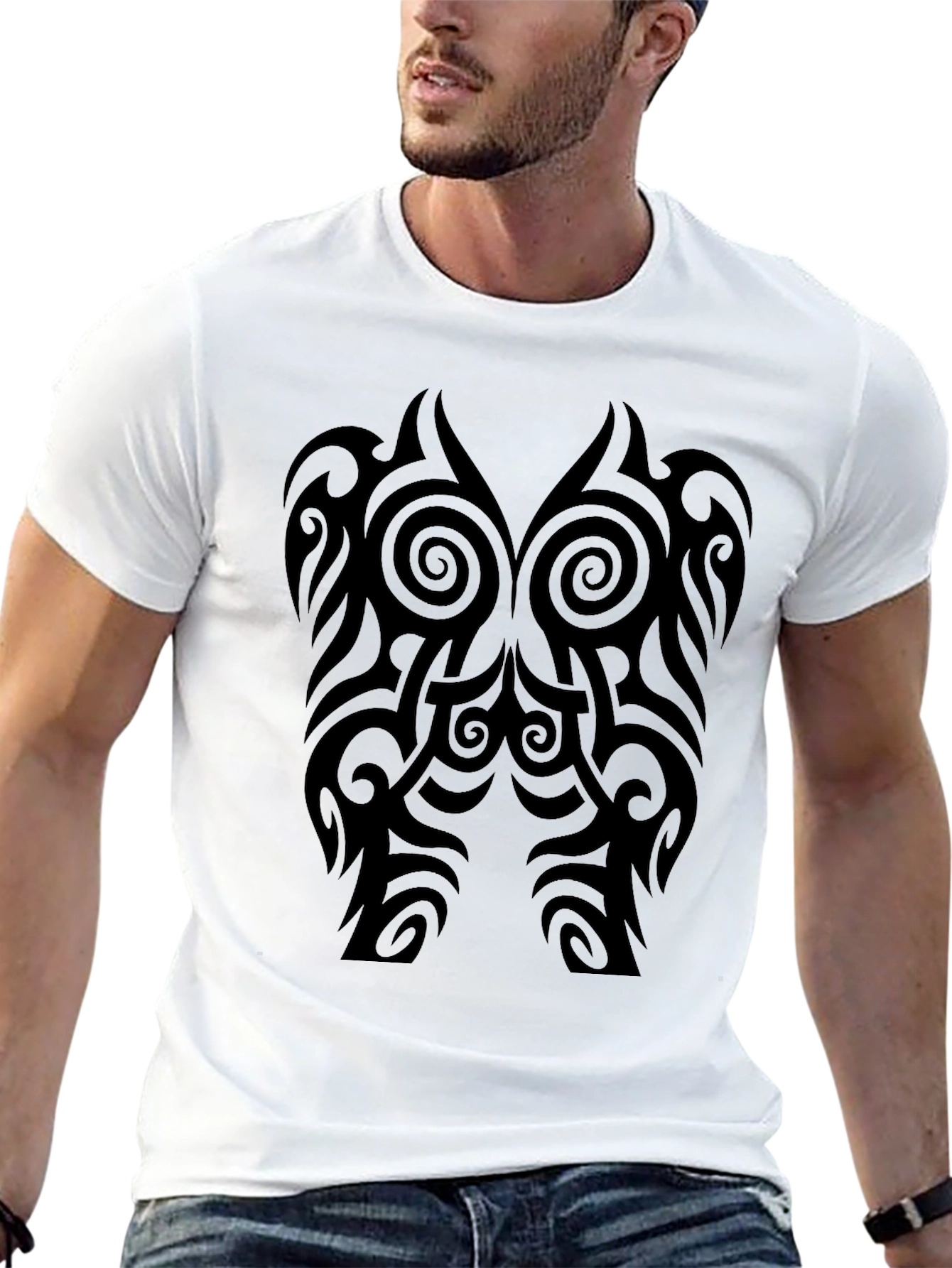 Tribal Tattoo Graphic Black T-Shirt