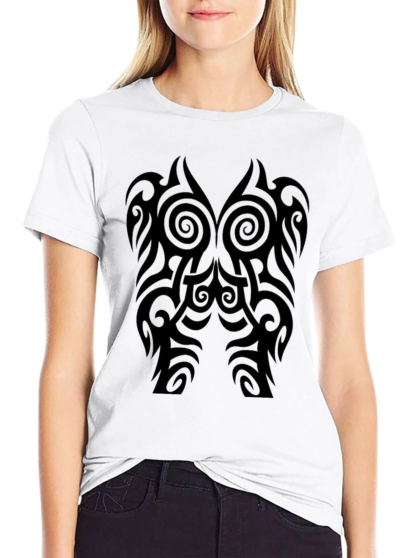 Tribal Tattoo Graphic Black T-Shirt