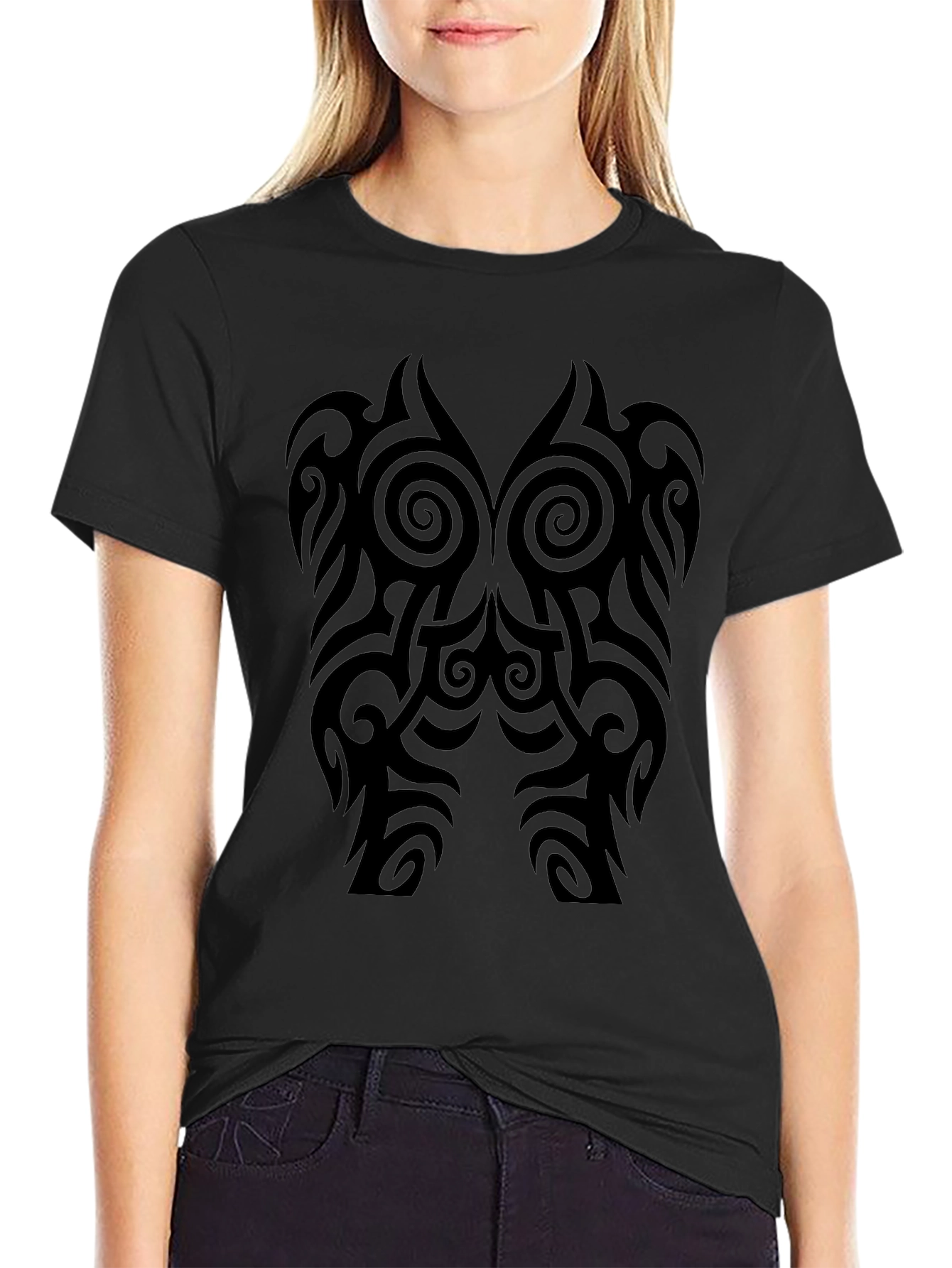 Tribal Tattoo Graphic Black T-Shirt