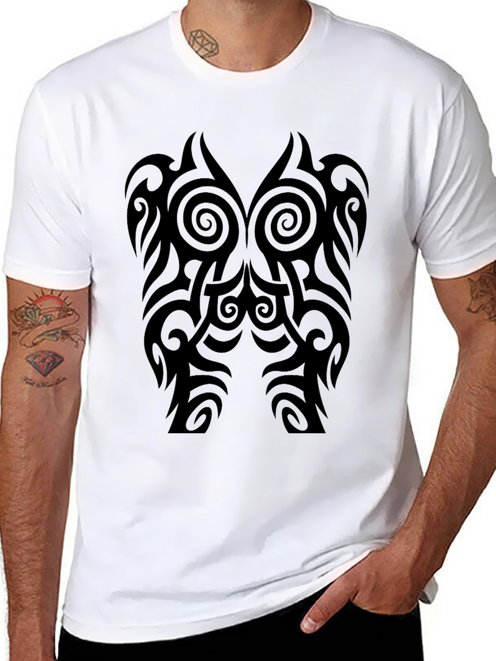 Tribal Tattoo Graphic Black T-Shirt