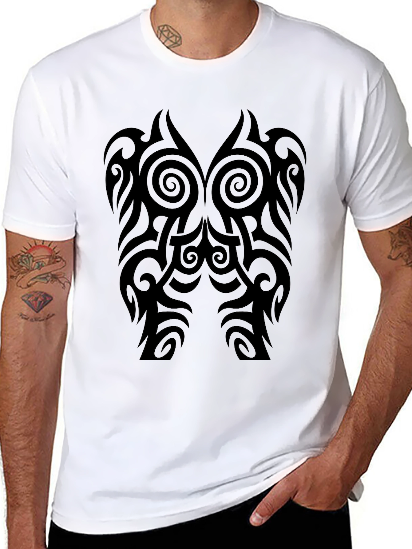 Tribal Tattoo Graphic Black T-Shirt