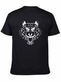 Bold Tiger Graphic Tee - Black Cotton Comfort