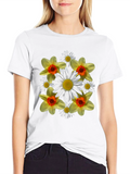 Floral Graphic Tee - Daffodil & Daisy Design