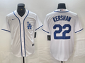 Men's Los Angeles Dodgers Clayton Kershaw #22 White Limited Player Jerseys