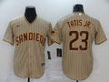 Men's San Diego Padres Fernando Tatis Jr. #23 Stitched Khaki Jerseys
