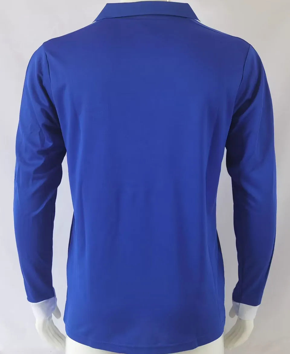 1982/84 France Home Blue Retro Long Sleeve Jersey Back