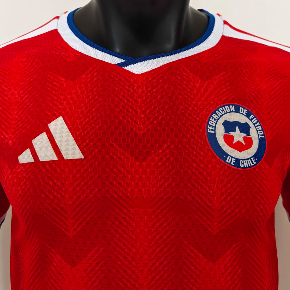 2026/27 Chile Home Red Player Version Soccer Jersey Detail 1