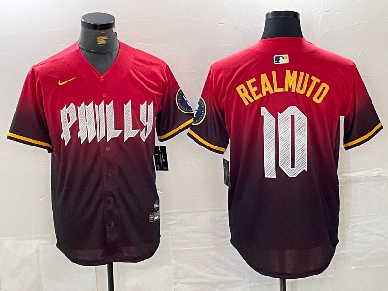 Men's Philadelphia Phillies J.T. Realmuto #10 Red 2024 City Connect Limited Player Jerseys