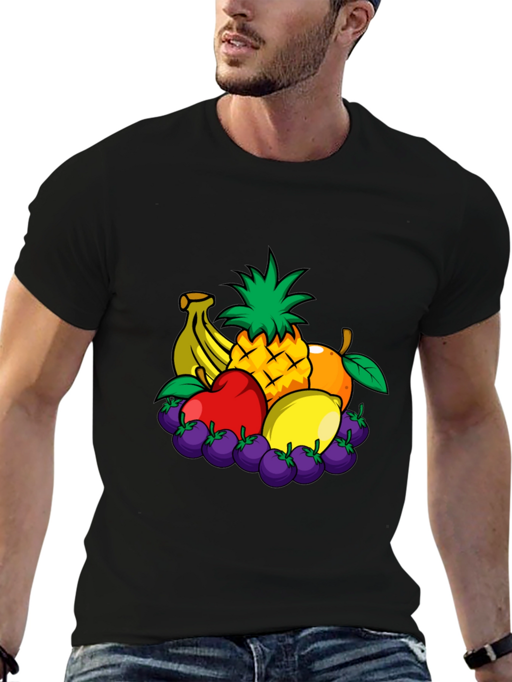 Fruit Medley Graphic Black T-Shirt