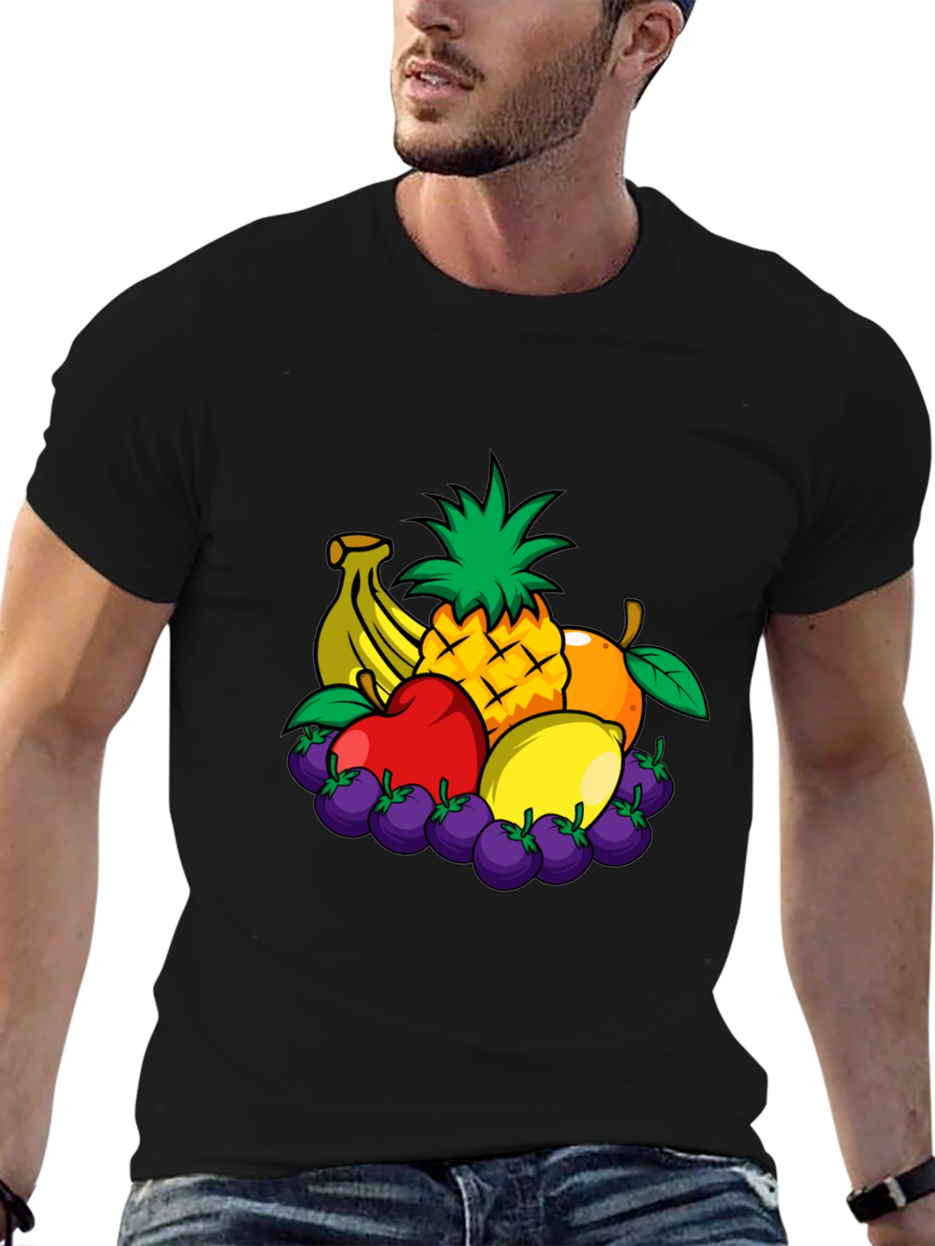 Fruit Medley Graphic Black T-Shirt