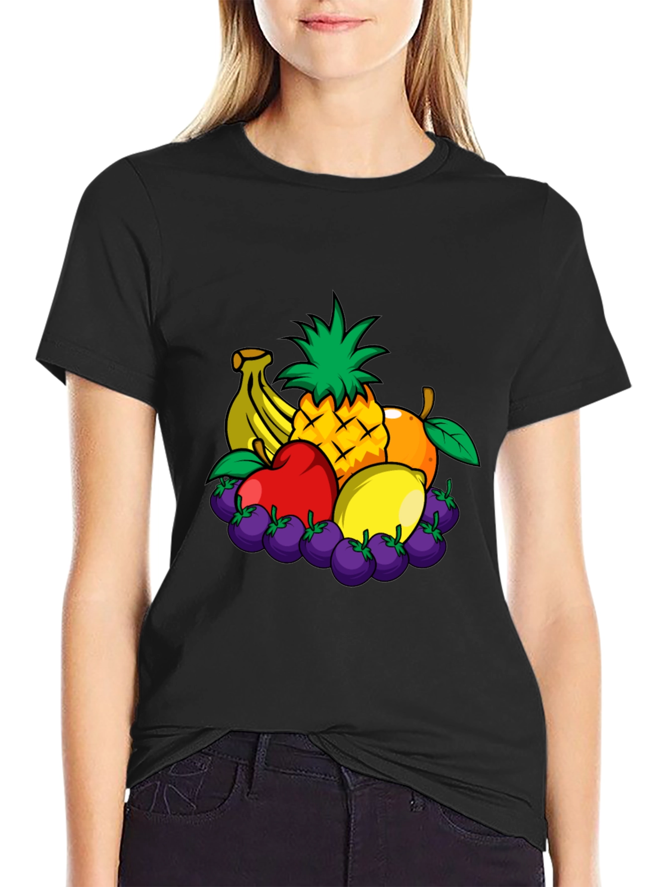 Fruit Medley Graphic Black T-Shirt