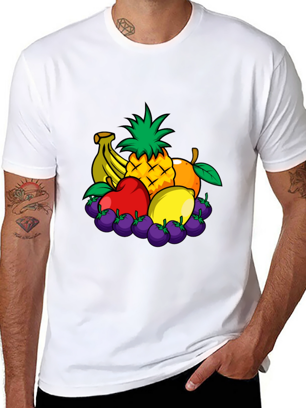 Fruit Medley Graphic Black T-Shirt