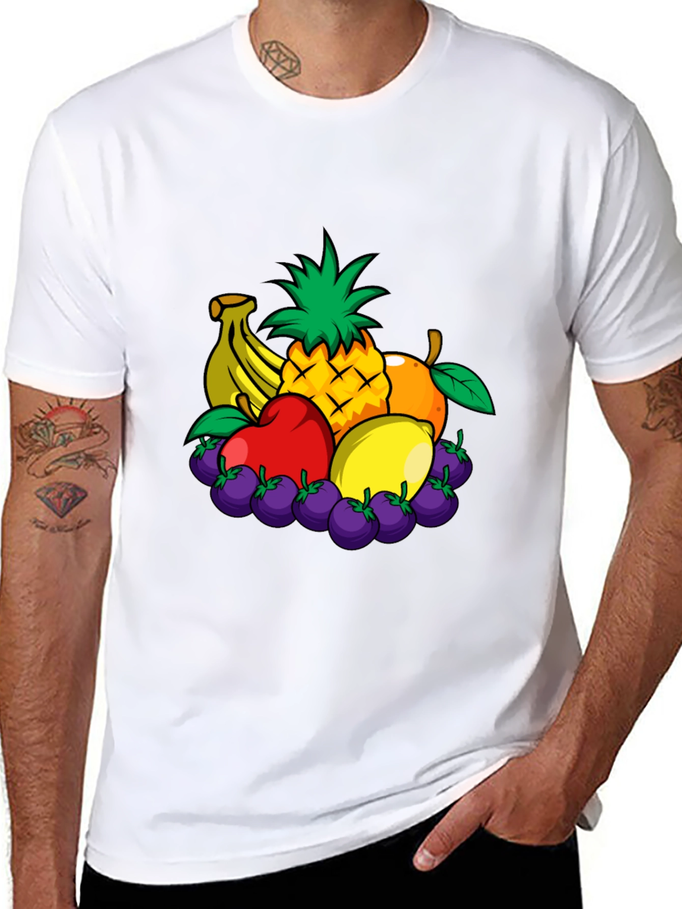 Fruit Medley Graphic Black T-Shirt
