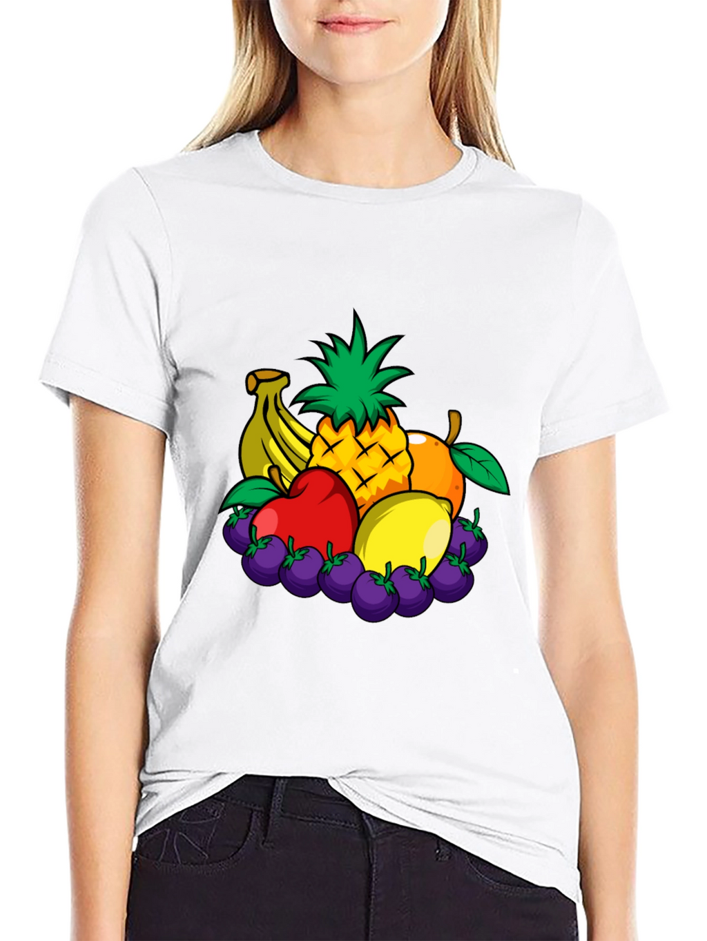 Fruit Medley Graphic Black T-Shirt