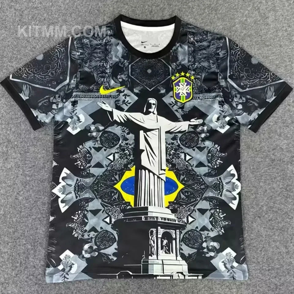 1998 Brazil White Retro Soccer Jersey Detail 1