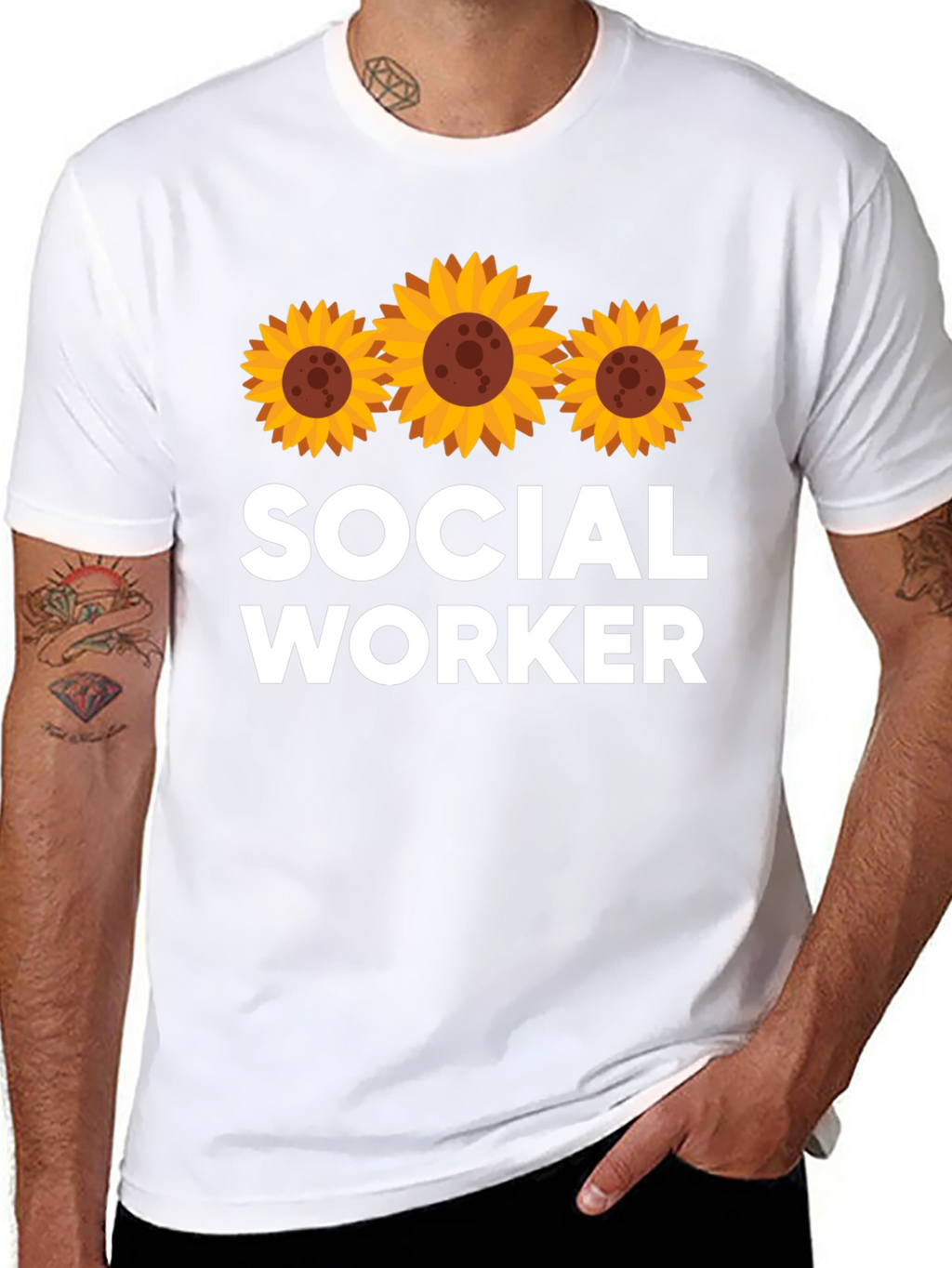 Social Worker Sunflower Graphic Tee