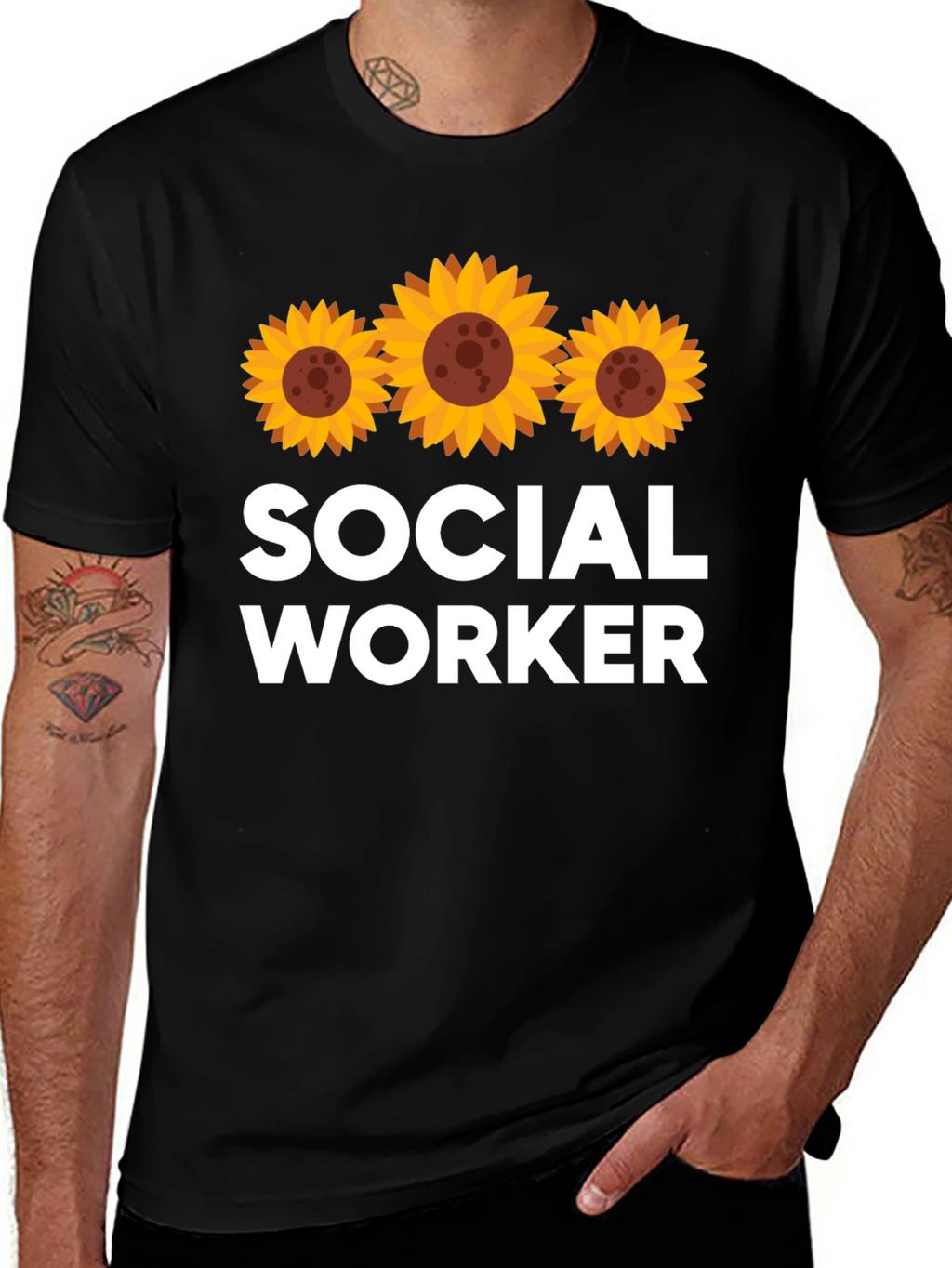 Social Worker Sunflower Graphic Tee