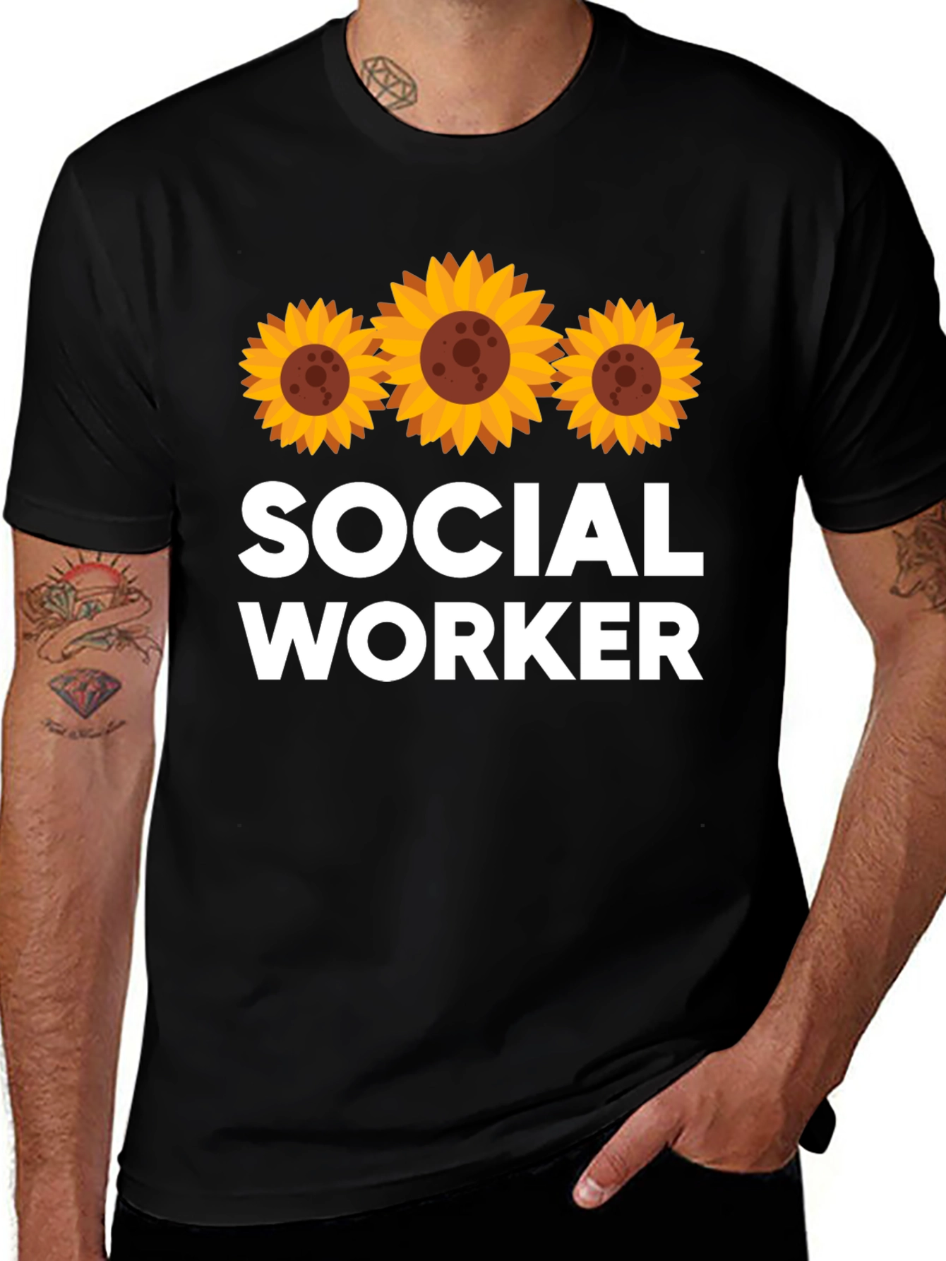 Social Worker Sunflower Graphic Tee