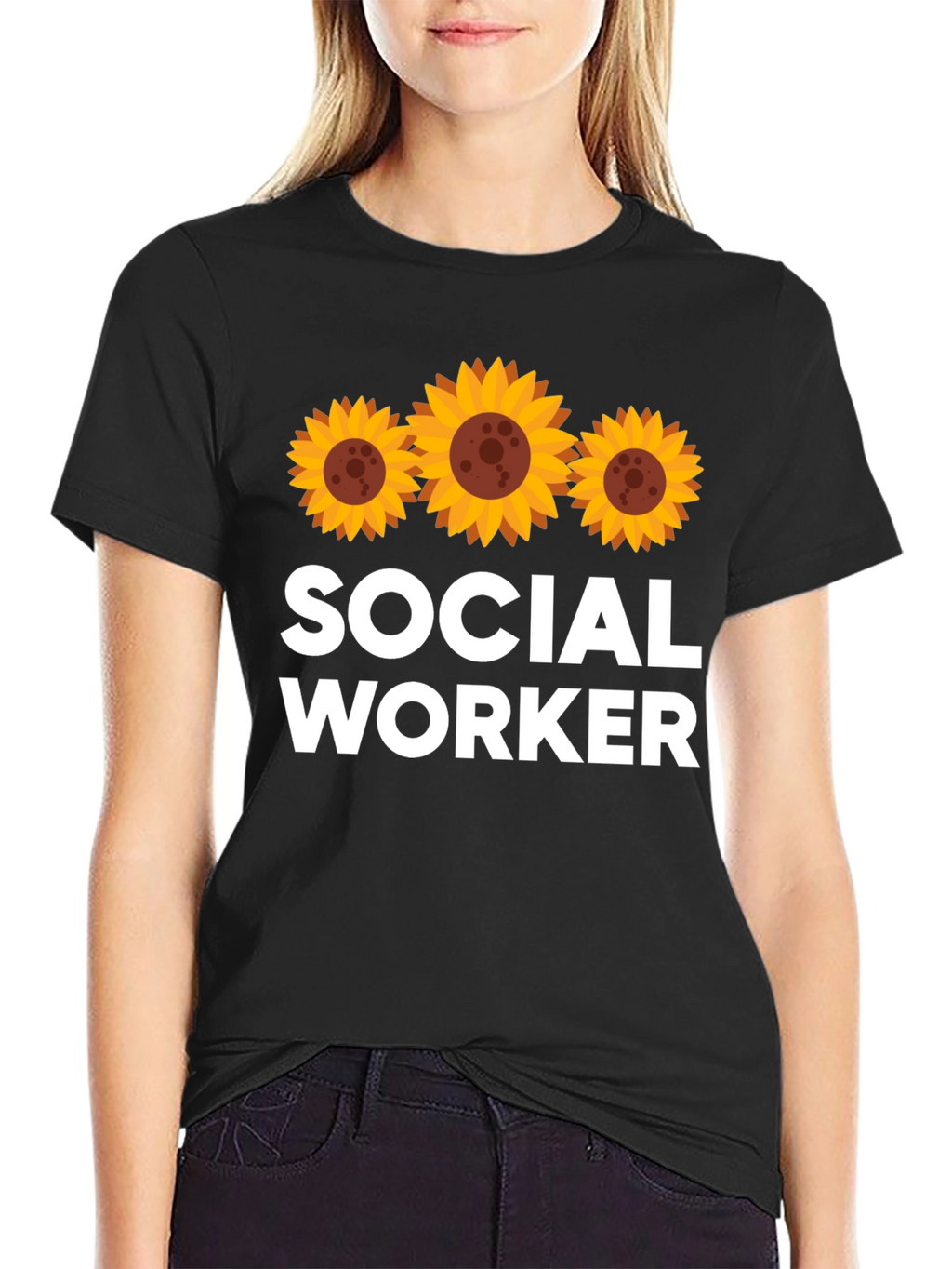 Social Worker Sunflower Graphic Tee