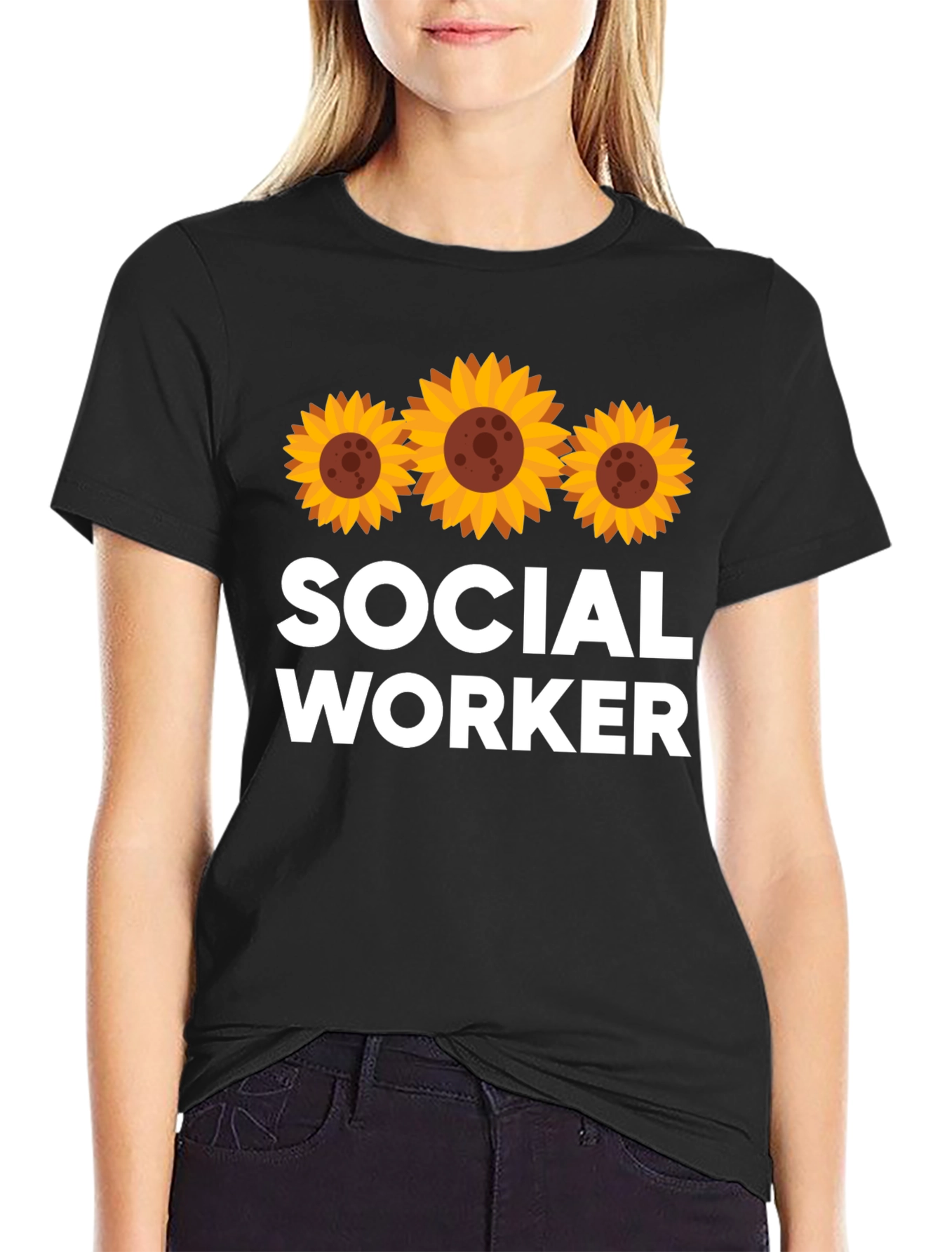 Social Worker Sunflower Graphic Tee