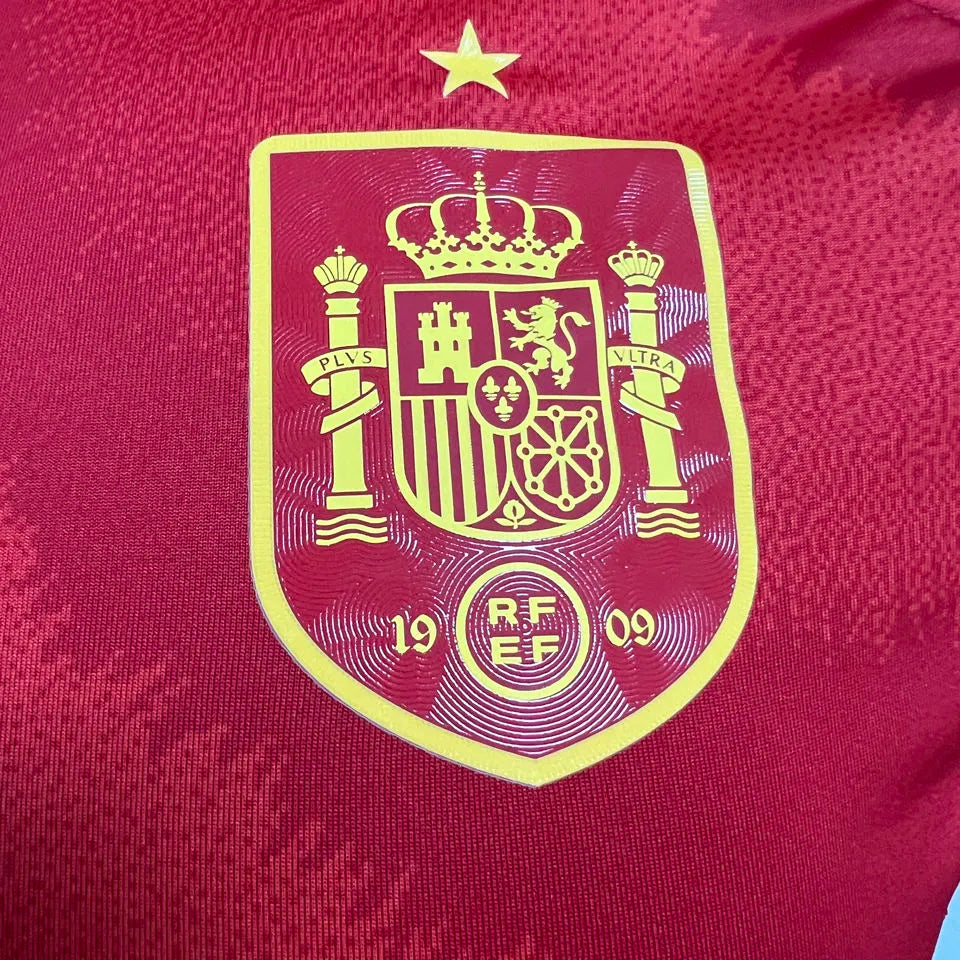 2024/25 Spain Home Red Player Version Soccer Jersey Detail 4