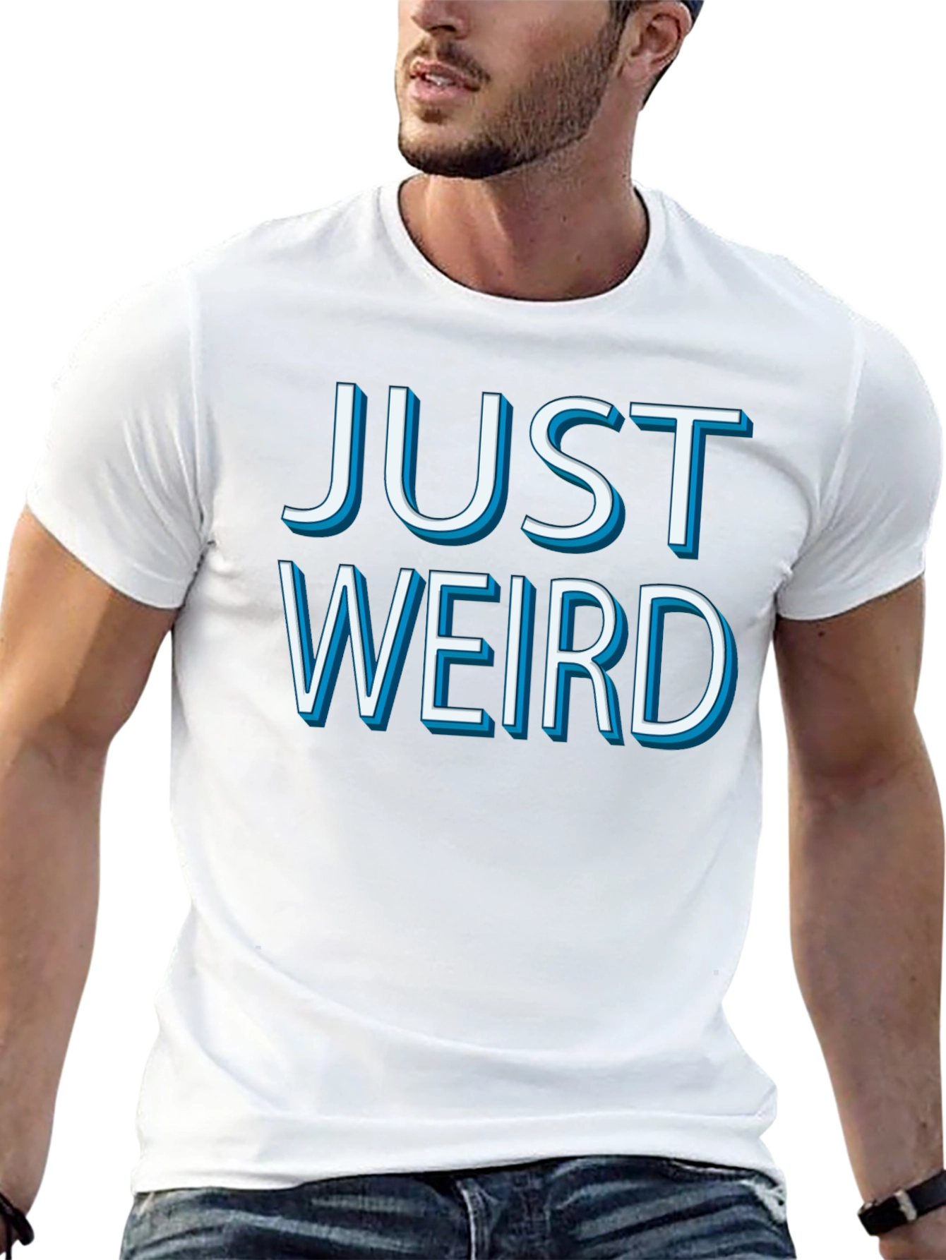 Just Weird Graphic Tee - Mens Black Cotton T-Shirt