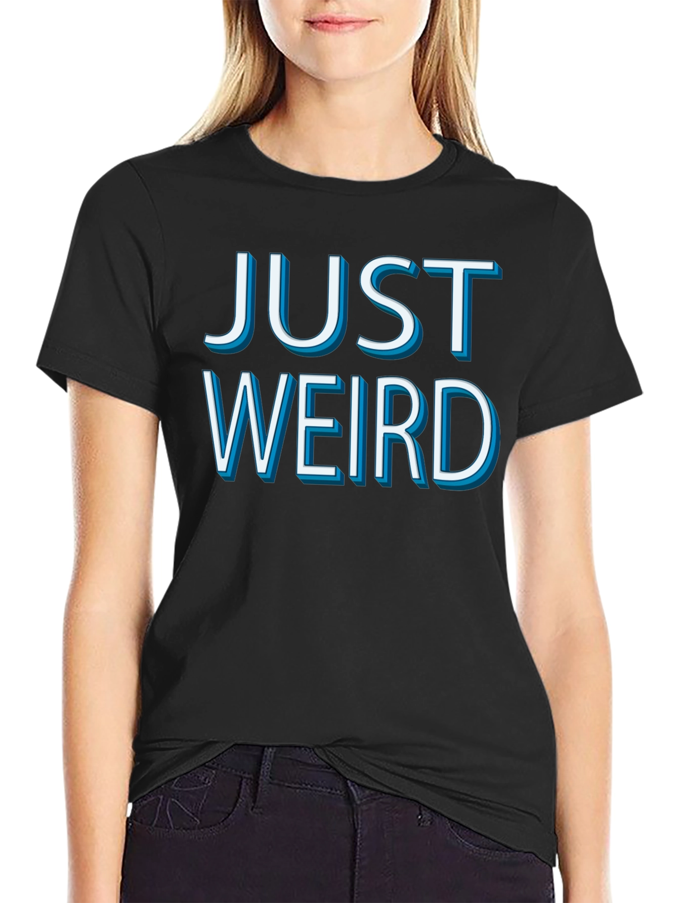 Just Weird Graphic Tee - Mens Black Cotton T-Shirt