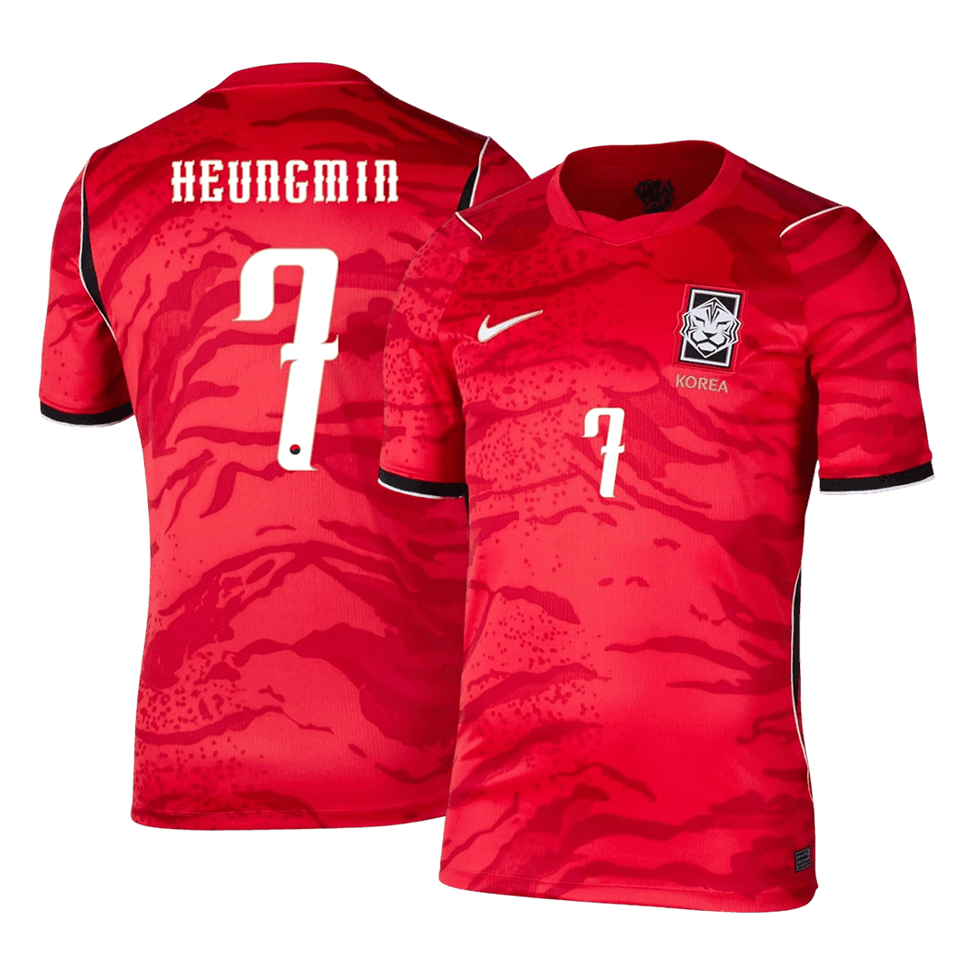 HEUNGMIN #7 South Korea Home Soccer Jersey World Cup 2026 Red Front