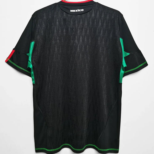 2010 Mexico Away Black Retro Soccer Jersey Back