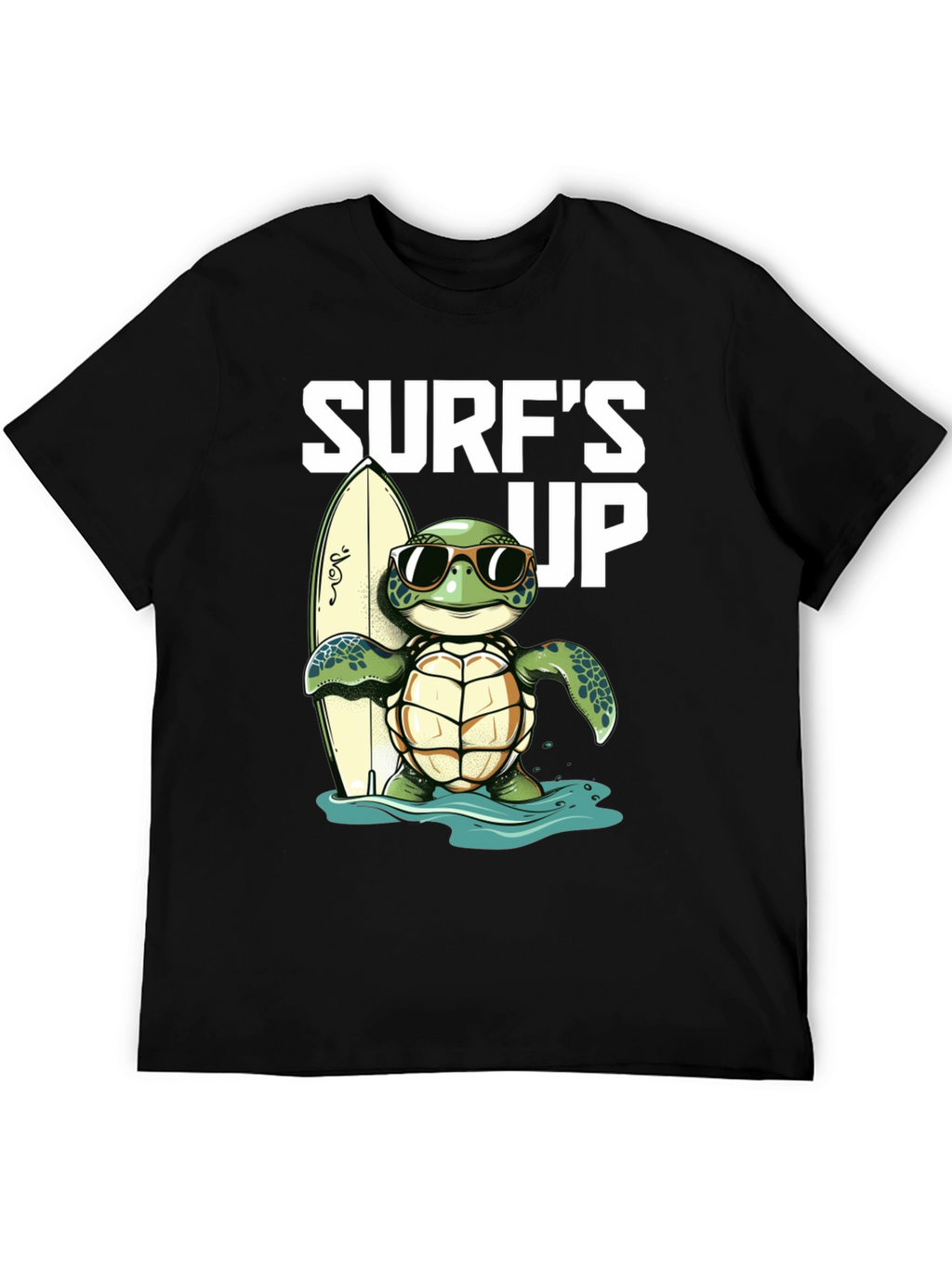 Surfs Up Turtle Graphic Tee - Black