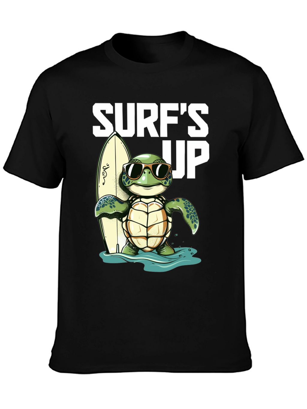 Surfs Up Turtle Graphic Tee - Black