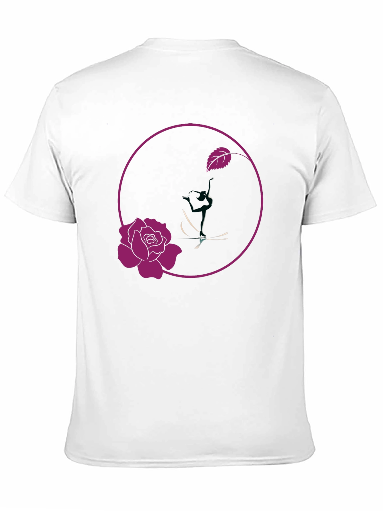 Rose Design Black T-Shirt