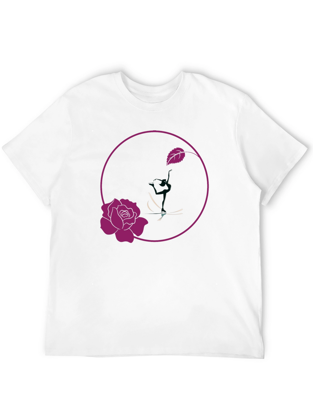 Rose Design Black T-Shirt