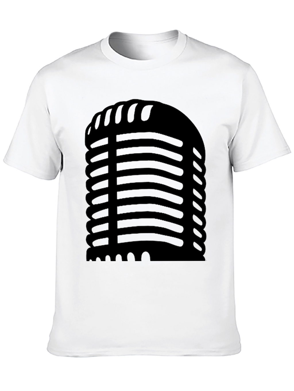 Retro Microphone Graphic Black T-Shirt