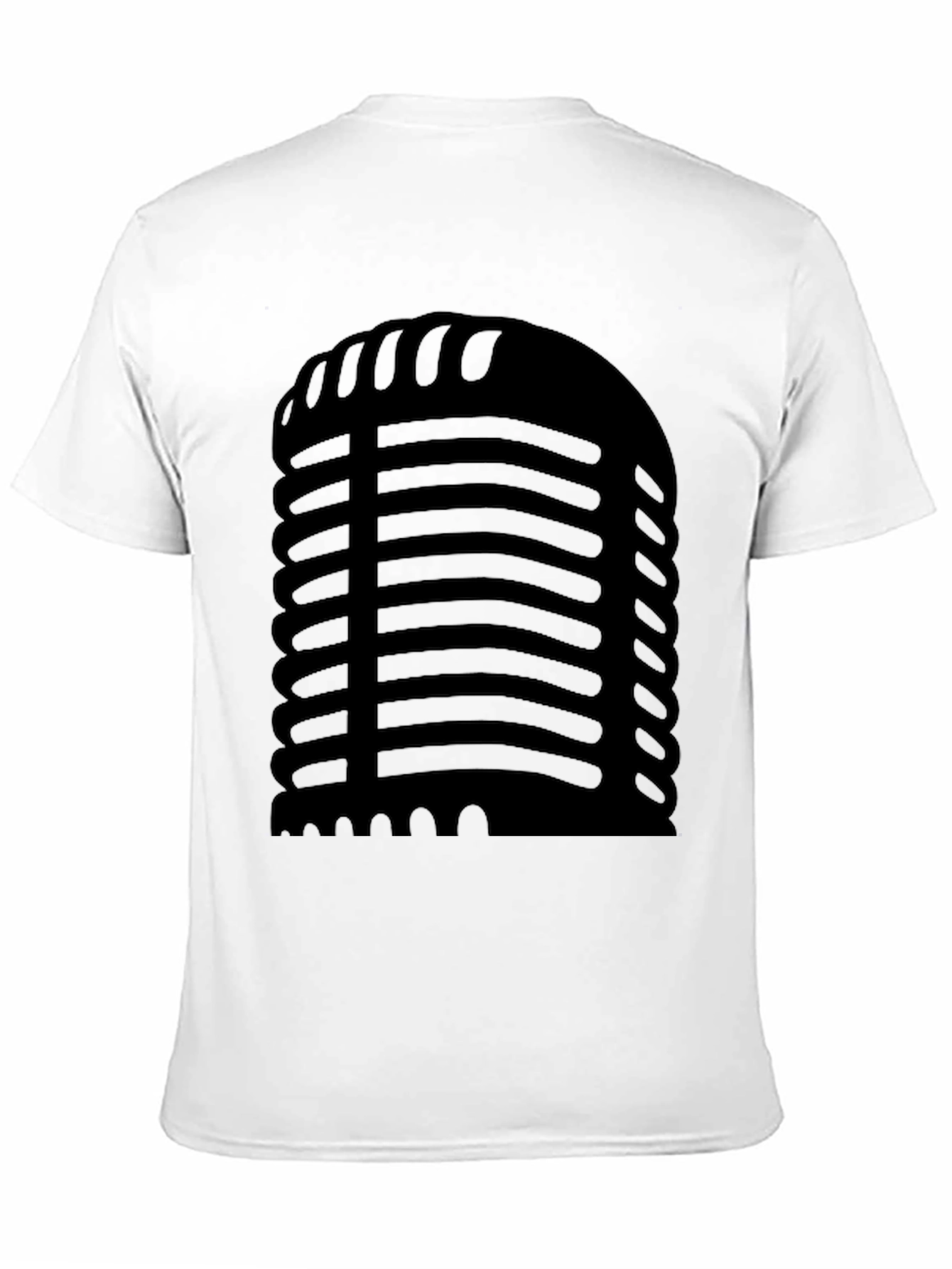 Retro Microphone Graphic Black T-Shirt