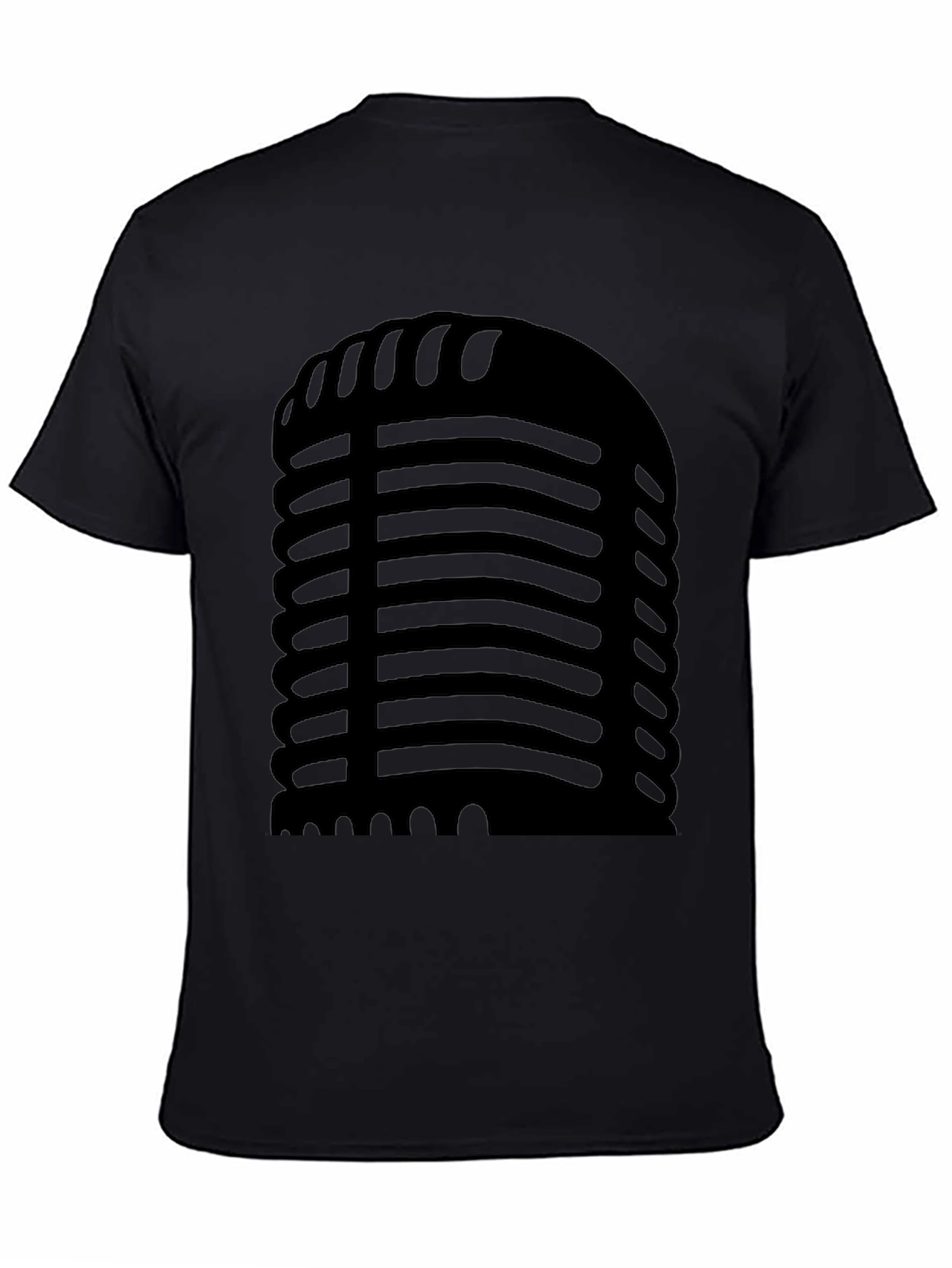 Retro Microphone Graphic Black T-Shirt