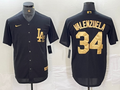 Men's Los Angeles Dodgers Fernando Valenzuela #34 Black Limited Player Jerseys