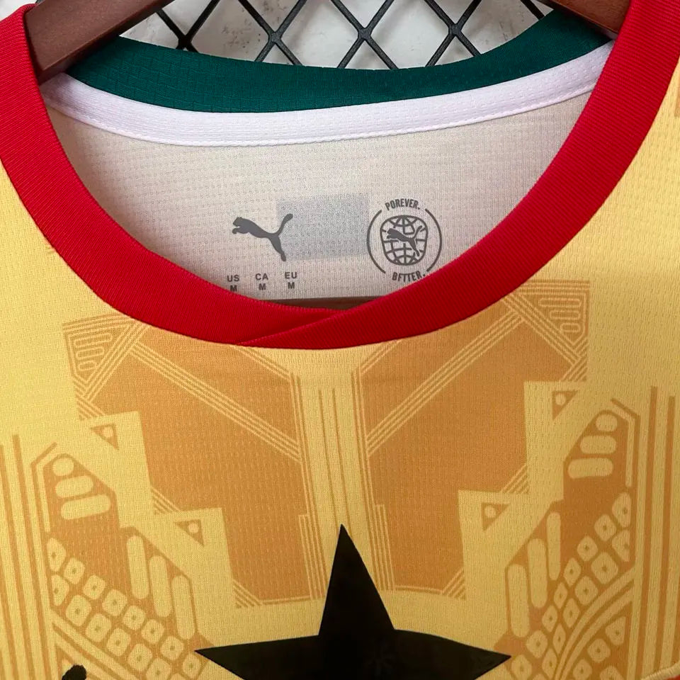 2026/27 Ghana Away Yellow Fans Soccer Jersey Detail 1