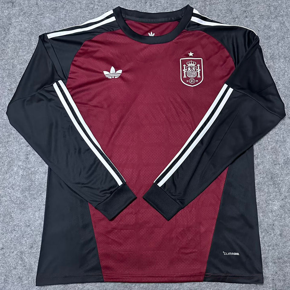 2026/27 Spain Goalkeeper Red Fans Long Sleeve Soccer Jersey Item NO.: 2152456 Front