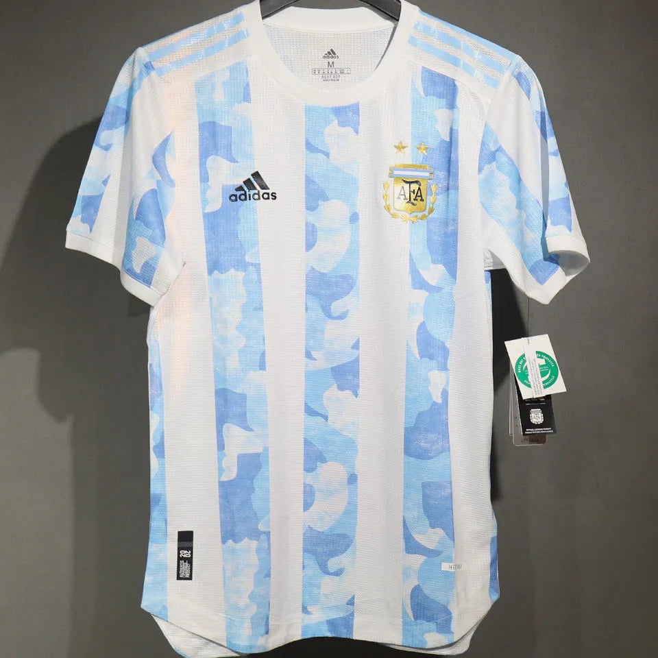 2021 Argentina Home Player Version Retro Soccer Jersey Back
