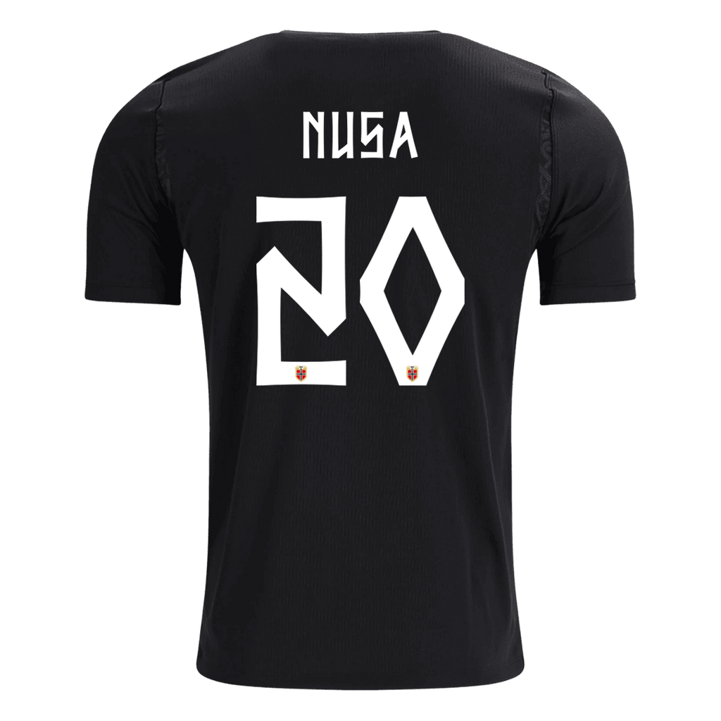 NUSA #20 Norway Away Soccer Jersey World Cup 2026 Black Back