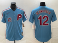 Men's Philadelphia Phillies Kyle Schwarber #12 Light Blue Cooperstown Collection Authentic Jerseys