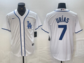 Men's Los Angeles Dodgers Julio Urias #7 White Limited Player Jerseys