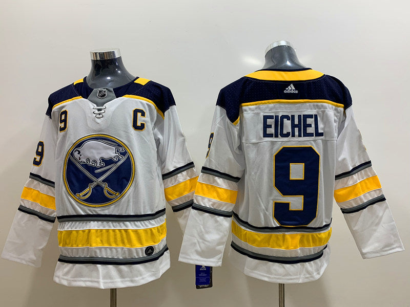 Men's Buffalo Sabres Jack Eichel #9 White Replica Player Jerseys
